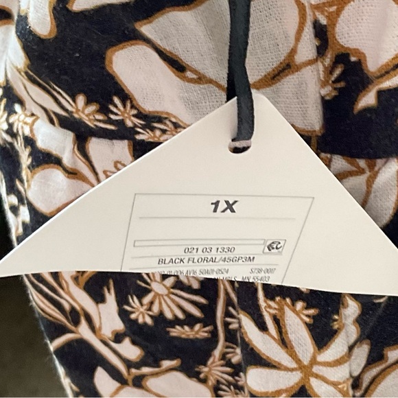 Ava & Viv Linen Blend Floral Empire Waist Dress - NWT - Picture 6 of 9